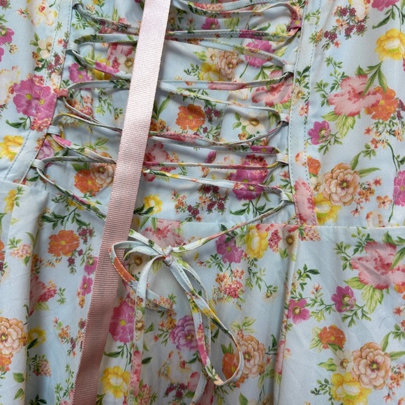 CARMEN Bustier Sundress – Pale Blue Meadow Print – Size L – NWT - Picture 7 of 7